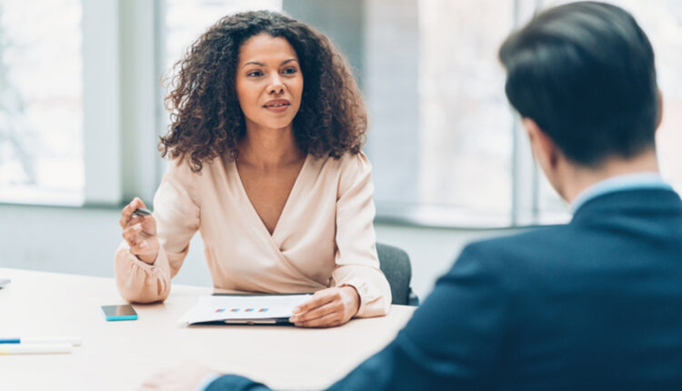 Businesswoman talking in the office